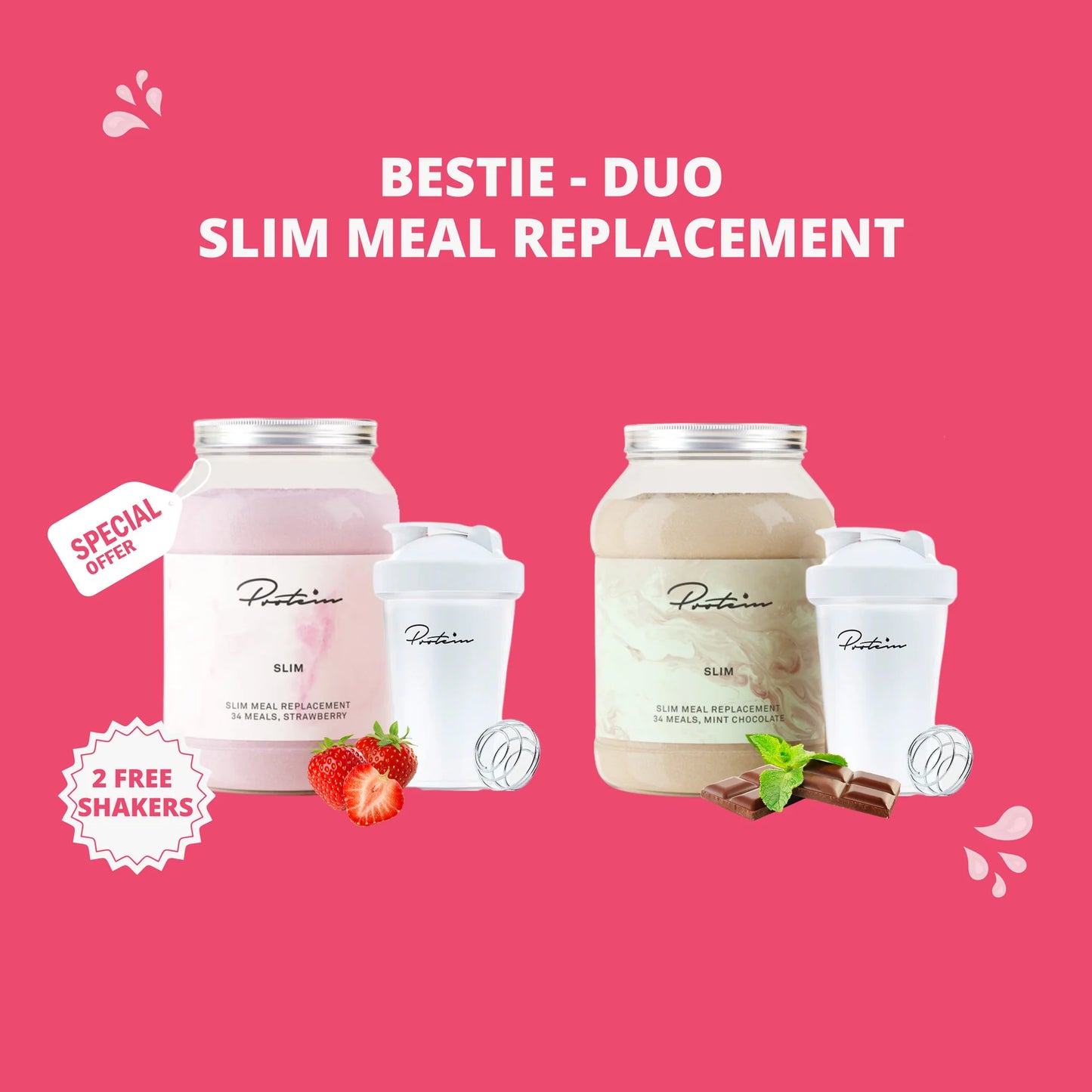 Bestie Duo, 2 Jars + 2 Free Pink Shakers
