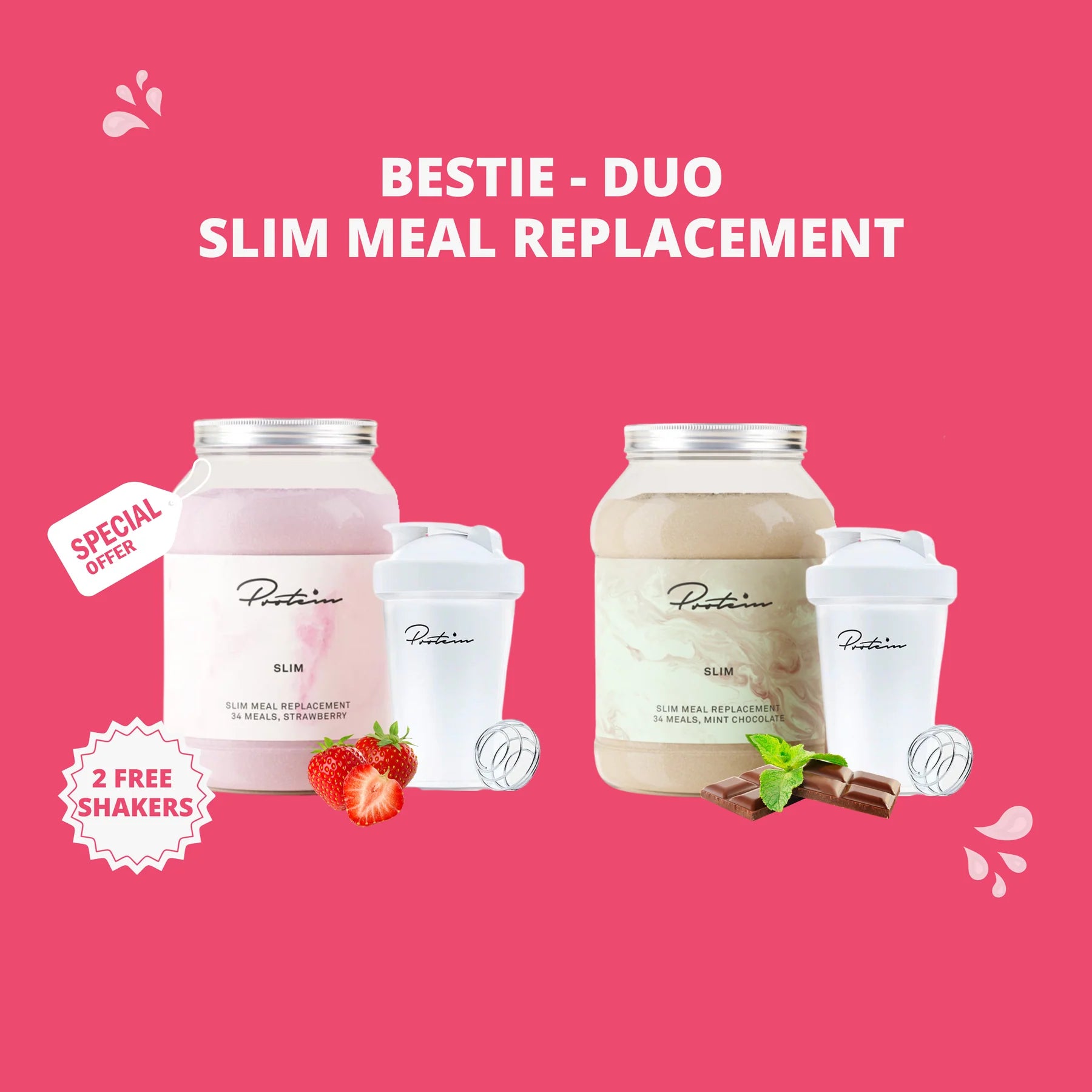Bestie Duo, 2 Jars + 2 Free Pink Shakers