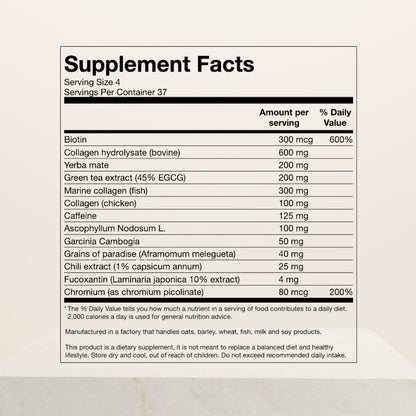 Collagen Fat Burner, Metabolism & Beauty, 150 Capsules